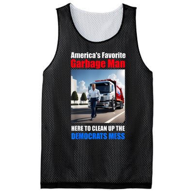 Americas Favorite Garbage Man Here To Clean Up The Democrats Mesh Reversible Basketball Jersey Tank