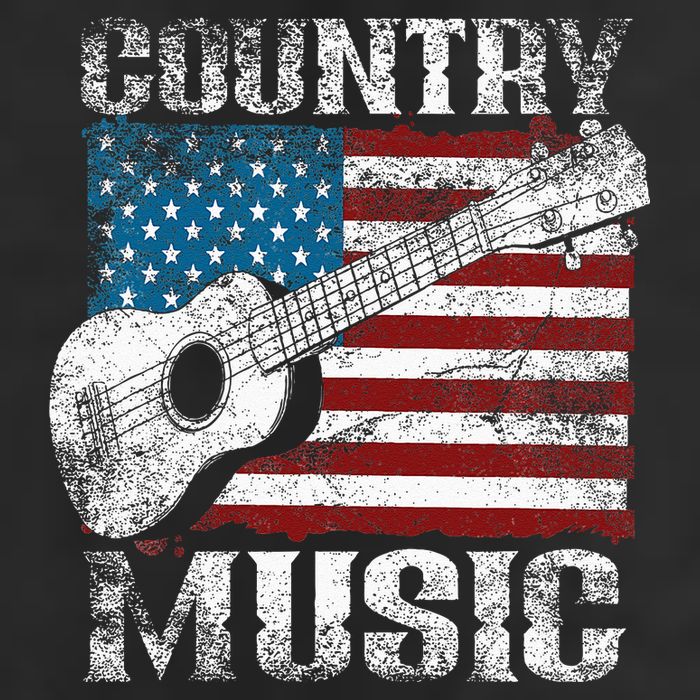 American Flag Guitar Player Funny Country Music Lover 7 Panel Mesh Trucker Snapback Hat