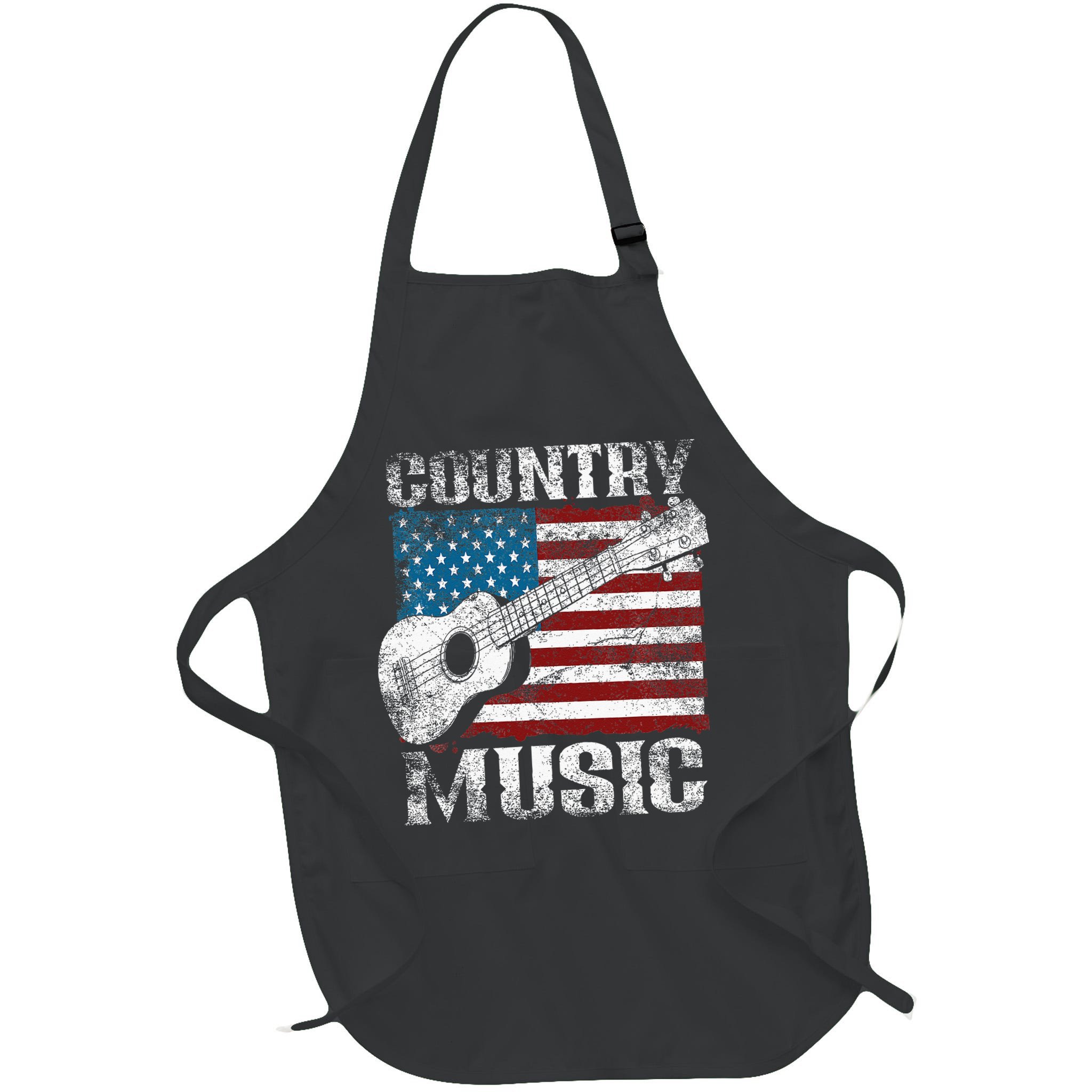 American Flag Guitar Player Funny Country Music Lover Apron
