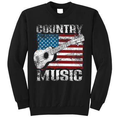 American Flag Guitar Player Funny Country Music Lover Sweatshirt
