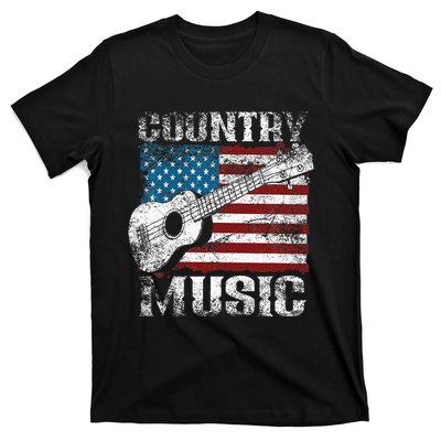 American Flag Guitar Player Funny Country Music Lover T-Shirt