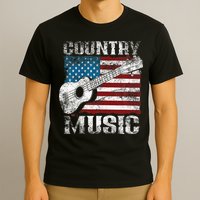American Flag Guitar Player Funny Country Music Lover T-Shirt