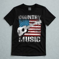 American Flag Guitar Player Funny Country Music Lover T-Shirt