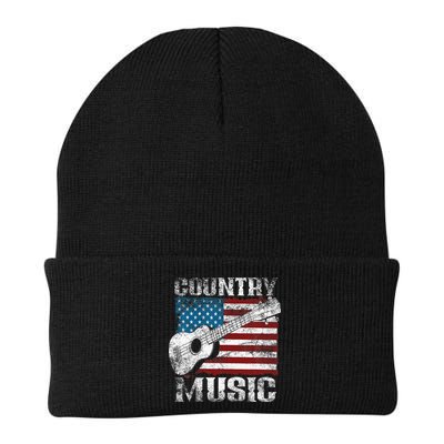 American Flag Guitar Player Funny Country Music Lover Beanie