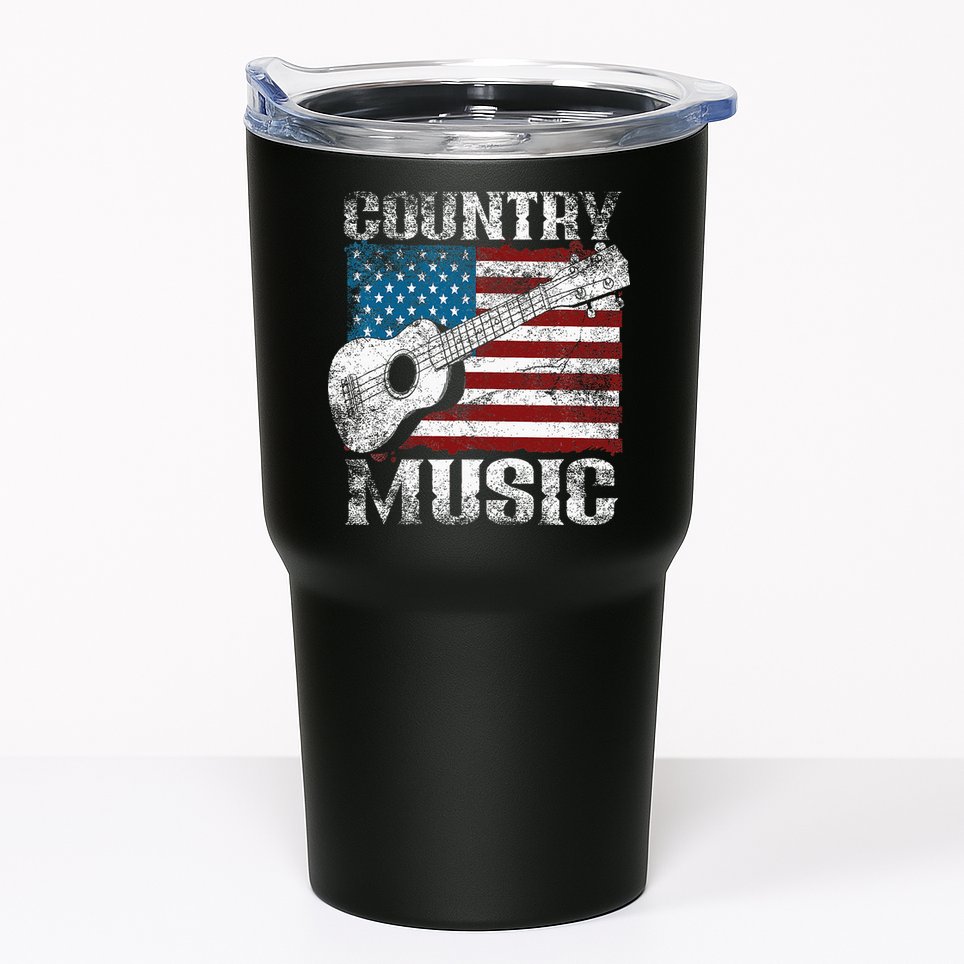 American Flag Guitar Player Funny Country Music Lover Tumbler