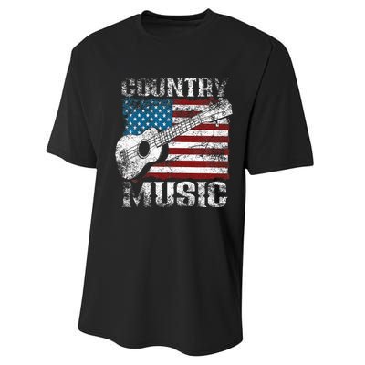 American Flag Guitar Player Funny Country Music Lover Performance Sprint T-Shirt