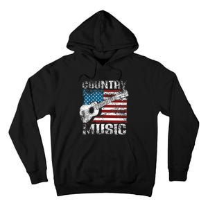 American Flag Guitar Player Funny Country Music Lover Tall Hoodie