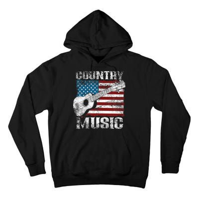 American Flag Guitar Player Funny Country Music Lover Tall Hoodie