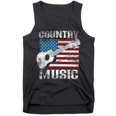 American Flag Guitar Player Funny Country Music Lover Tank Top