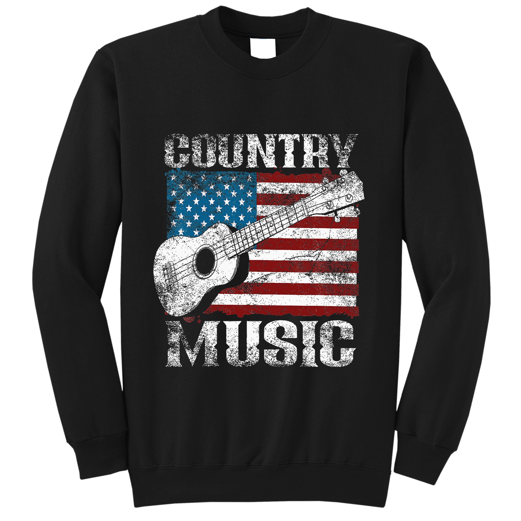 American Flag Guitar Player Funny Country Music Lover Sweatshirt
