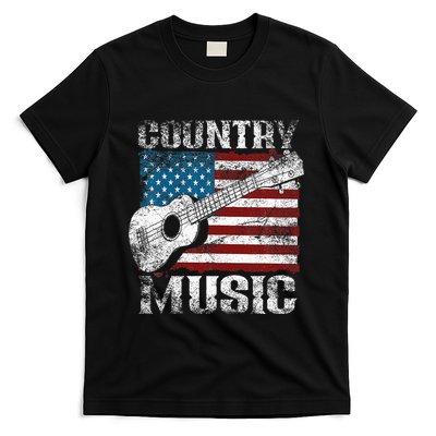 American Flag Guitar Player Funny Country Music Lover T-Shirt