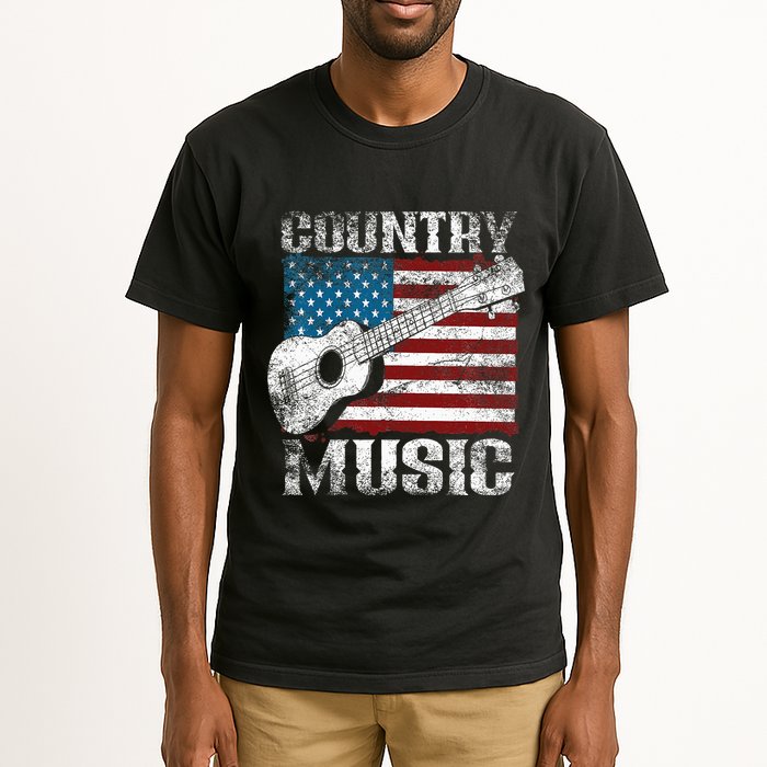 American Flag Guitar Player Funny Country Music Lover Tall T-Shirt