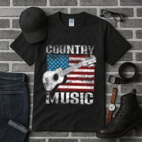 American Flag Guitar Player Funny Country Music Lover Tall T-Shirt