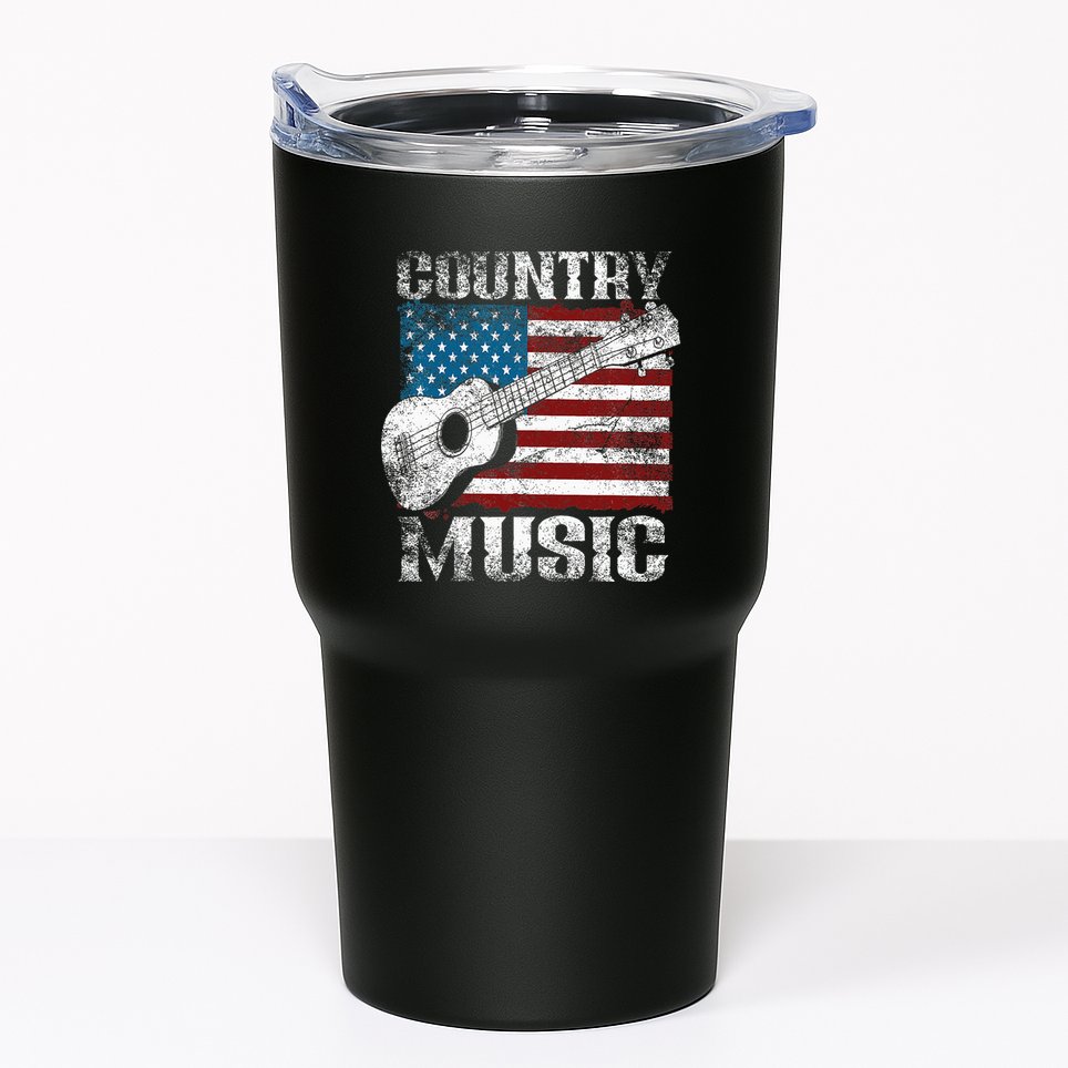 American Flag Guitar Player Funny Country Music Lover Tumbler