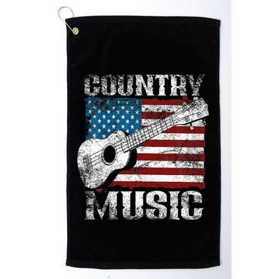 American Flag Guitar Player Funny Country Music Lover Golf Towel