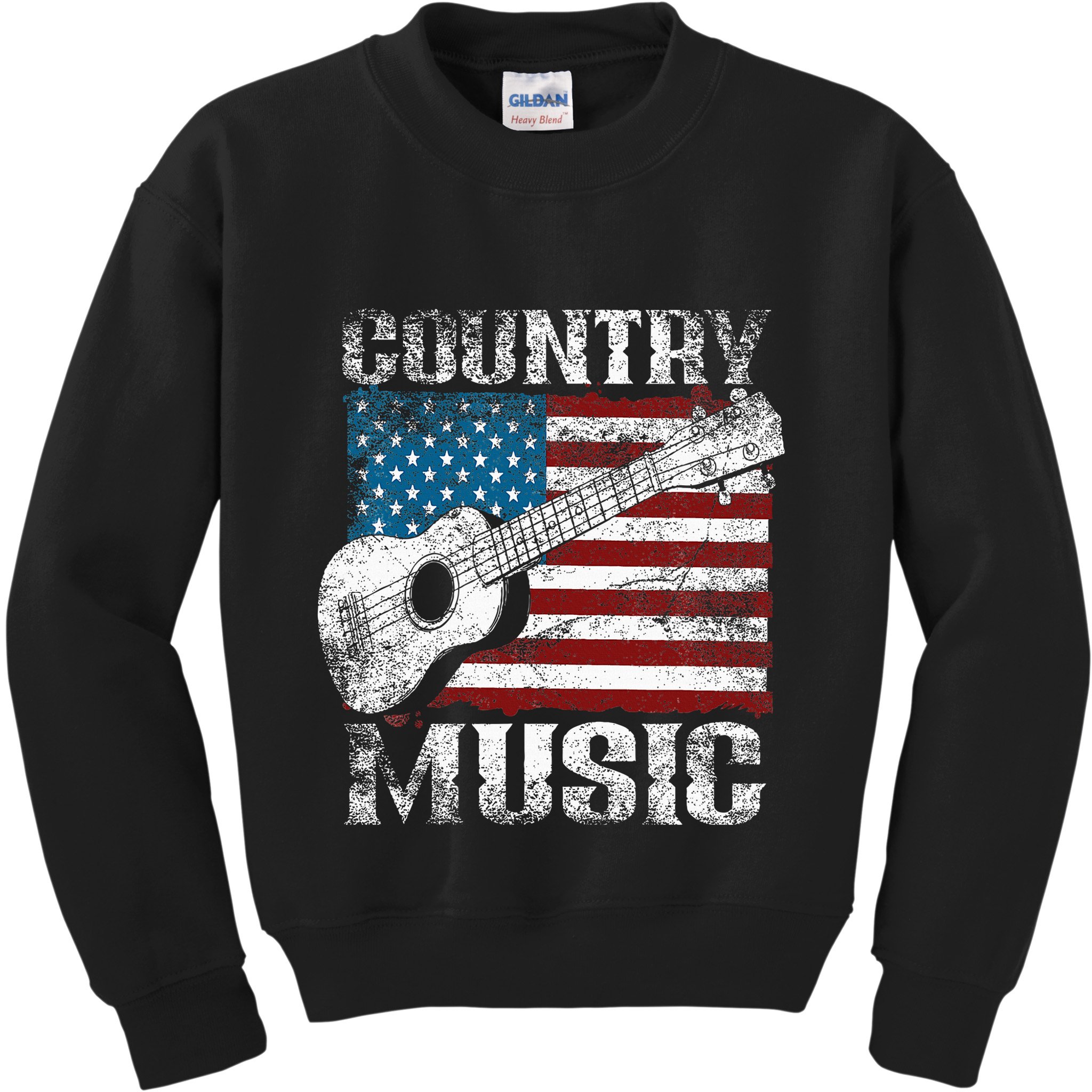 American Flag Guitar Player Funny Country Music Lover Kids Sweatshirt