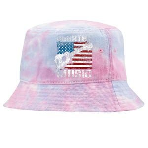 American Flag Guitar Player Funny Country Music Lover Tie-Dyed Bucket Hat