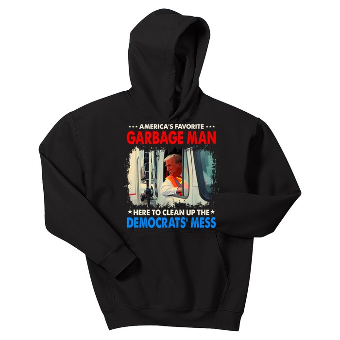 Americas Favorite Garbage Man Here To Clean Up The Democrats Mess Trump 2024 Kids Hoodie