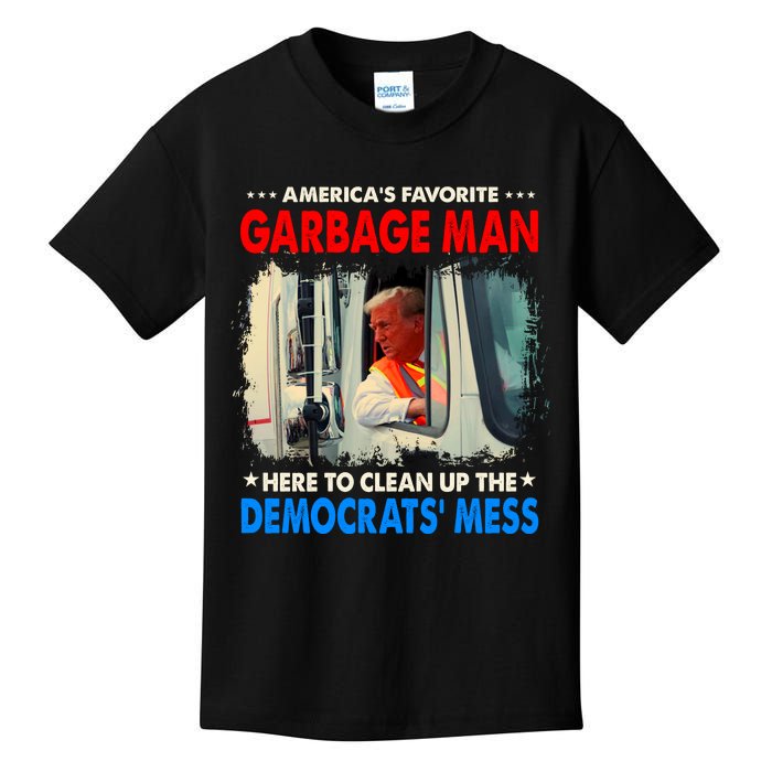 Americas Favorite Garbage Man Here To Clean Up The Democrats Mess Trump 2024 Kids T-Shirt