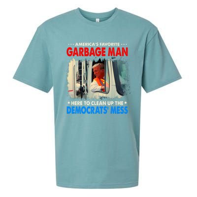 Americas Favorite Garbage Man Here To Clean Up The Democrats Mess Trump 2024 Sueded Cloud Jersey T-Shirt