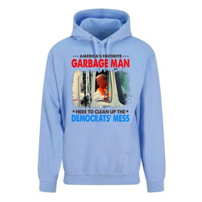 Americas Favorite Garbage Man Here To Clean Up The Democrats Mess Trump 2024 Unisex Surf Hoodie