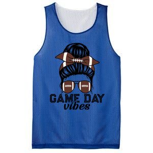 American Football Game Day Messy Bun Football Lovers Mom Gift Mesh Reversible Basketball Jersey Tank