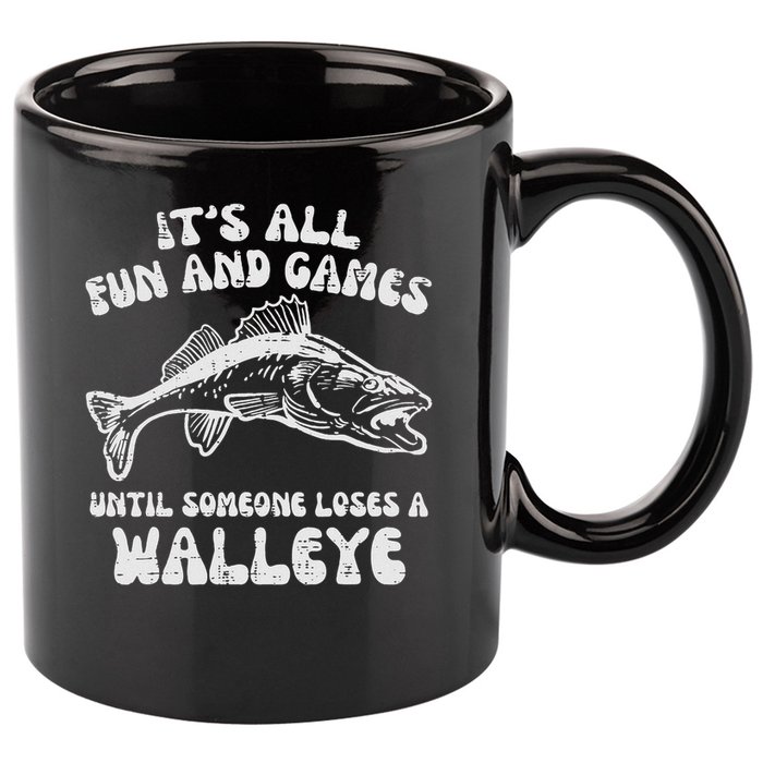 All Fun Games Until Loses Walleye  11oz C Handle Ceramic Mug