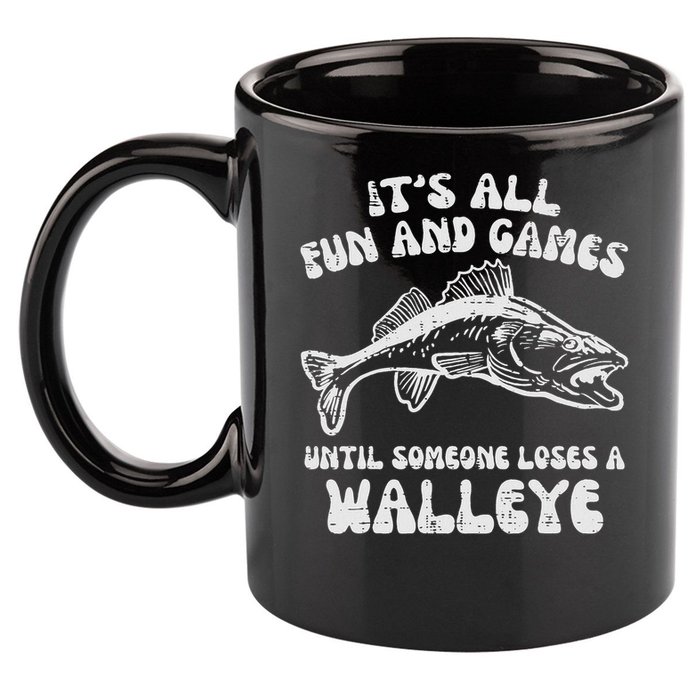 All Fun Games Until Loses Walleye  11oz C Handle Ceramic Mug