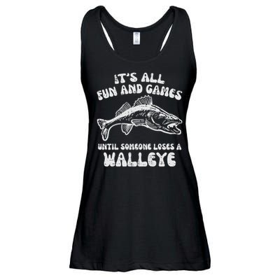 All Fun Games Until Loses Walleye  Ladies Essential Flowy Tank
