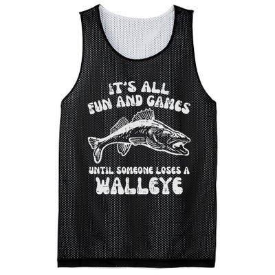All Fun Games Until Loses Walleye  Mesh Reversible Basketball Jersey Tank
