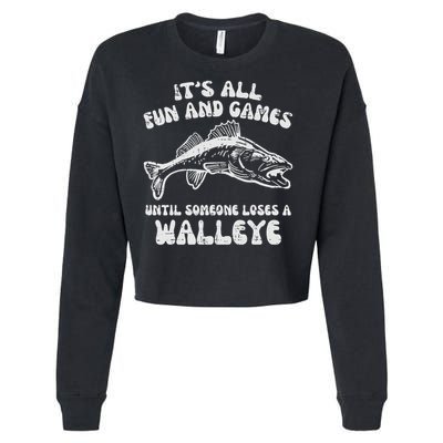 All Fun Games Until Loses Walleye  Cropped Pullover Crew