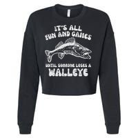All Fun Games Until Loses Walleye  Cropped Pullover Crew