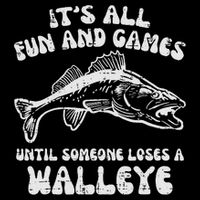 All Fun Games Until Loses Walleye  Cropped Pullover Crew