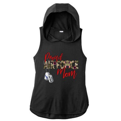 Air Force Gift Air Force Military Mom Proud Air Force Mom Ladies PosiCharge Tri-Blend Wicking Draft Hoodie Tank