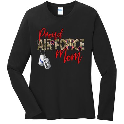 Air Force Gift Air Force Military Mom Proud Air Force Mom Ladies Long Sleeve Shirt