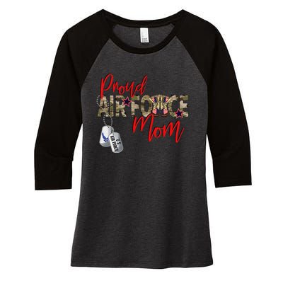 Air Force Gift Air Force Military Mom Proud Air Force Mom Women's Tri-Blend 3/4-Sleeve Raglan Shirt