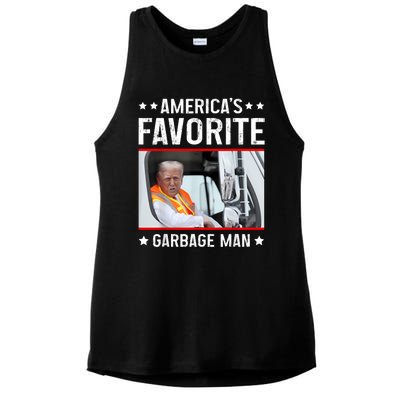 AmericaS Favorite Garbage Man Funny Trump Garbage Truck Ladies PosiCharge Tri-Blend Wicking Tank