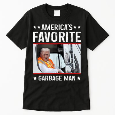 AmericaS Favorite Garbage Man Funny Trump Garbage Truck Tall T-Shirt
