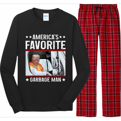 AmericaS Favorite Garbage Man Funny Trump Garbage Truck Long Sleeve Pajama Set