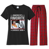 AmericaS Favorite Garbage Man Funny Trump Garbage Truck Women's Flannel Pajama Set