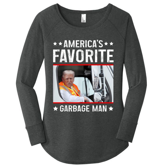 AmericaS Favorite Garbage Man Funny Trump Garbage Truck Women's Perfect Tri Tunic Long Sleeve Shirt