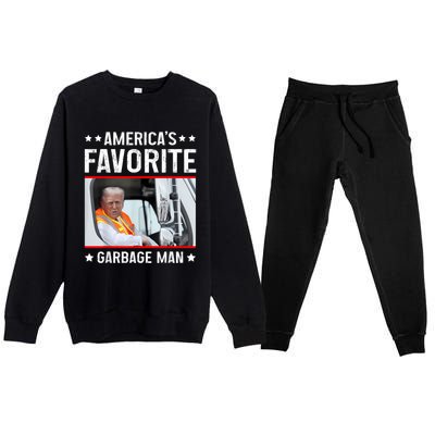 AmericaS Favorite Garbage Man Funny Trump Garbage Truck Premium Crewneck Sweatsuit Set