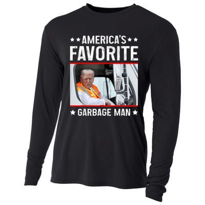 AmericaS Favorite Garbage Man Funny Trump Garbage Truck Cooling Performance Long Sleeve Crew