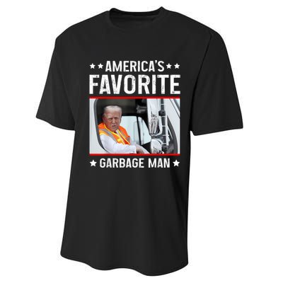 AmericaS Favorite Garbage Man Funny Trump Garbage Truck Performance Sprint T-Shirt