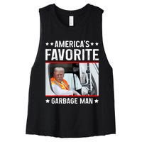 AmericaS Favorite Garbage Man Funny Trump Garbage Truck Women's Racerback Cropped Tank