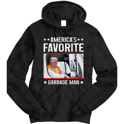 AmericaS Favorite Garbage Man Funny Trump Garbage Truck Tie Dye Hoodie