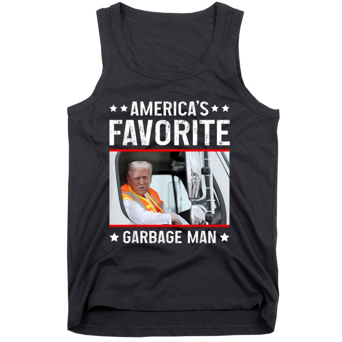 AmericaS Favorite Garbage Man Funny Trump Garbage Truck Tank Top