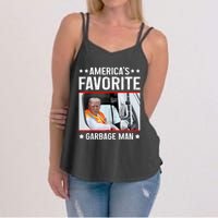 AmericaS Favorite Garbage Man Funny Trump Garbage Truck Women's Strappy Tank