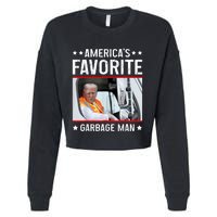 AmericaS Favorite Garbage Man Funny Trump Garbage Truck Cropped Pullover Crew