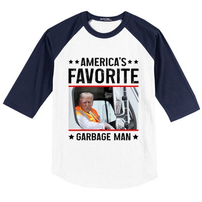 AmericaS Favorite Garbage Man Funny Trump Garbage Truck Baseball Sleeve Shirt